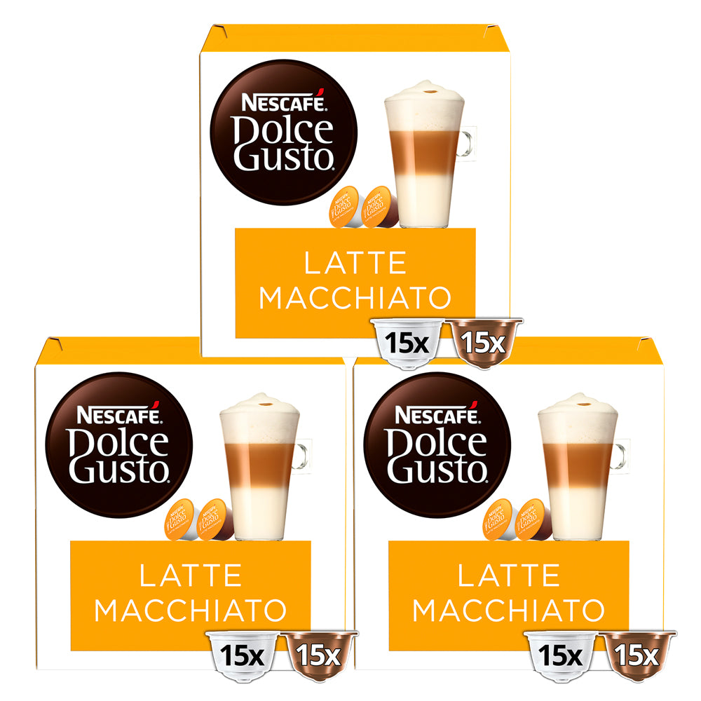 NESCAFE DOLCE GUSTO Latte Macchiato Coffee Pods X16 (Pack Of 3, Total 48 Pods