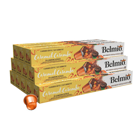 Belmio Caramel Caramba Coffee Capsules 12 x 10 Nespresso Compatible Case