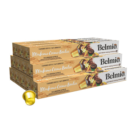 Belmio Madame Crème Brûlée Coffee Capsules 12 x 10 Nespresso Compatible Case