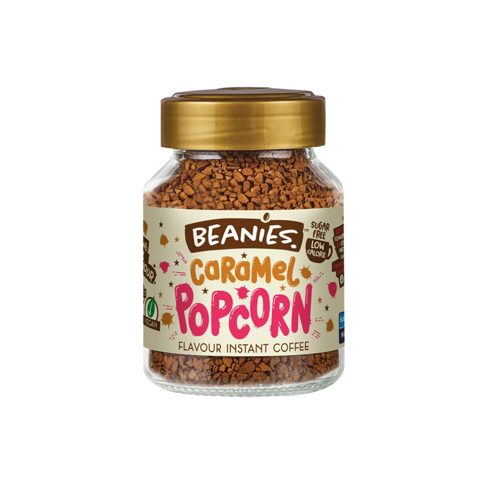 Beanies Caramel Popcorn Instant Coffee Jar 50g