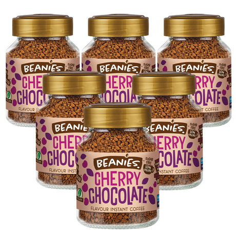 Beanies Cherry Chocolate Flavoured Instant Coffee Jars 6 x 50g