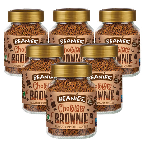 Beanies Chocolate Brownie Flavoured Instant Coffee Jars 6 x 50g