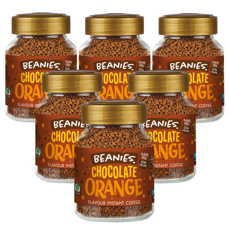 Beanies Chocolate Orange Flavoured Instant Coffee Jars 6 x 50g