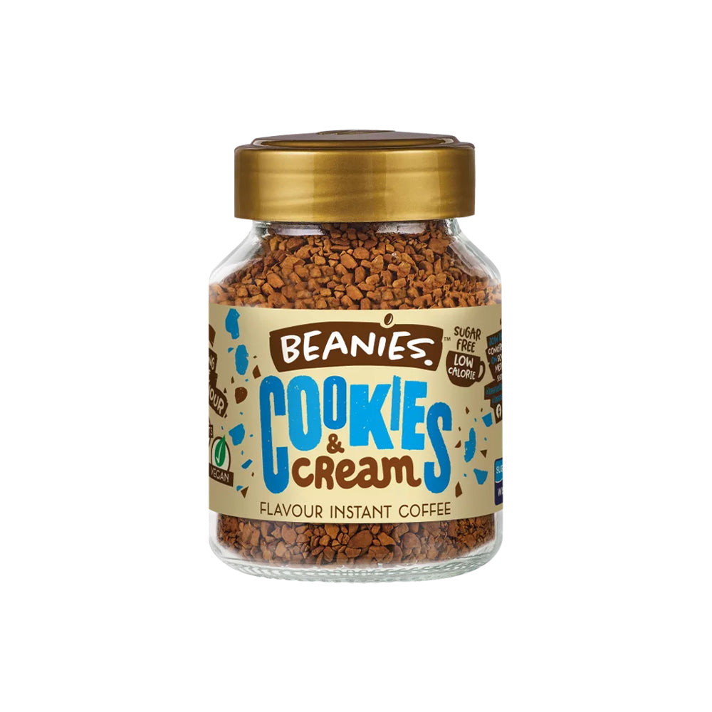 Beanies Cookies & Cream Flavoured Instant Coffee Jar 50g