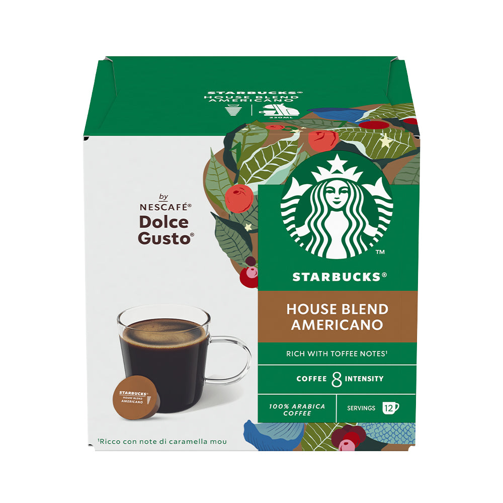 Nescafé Dolce Gusto Starbucks Americano House Blend Coffee Pods - Case