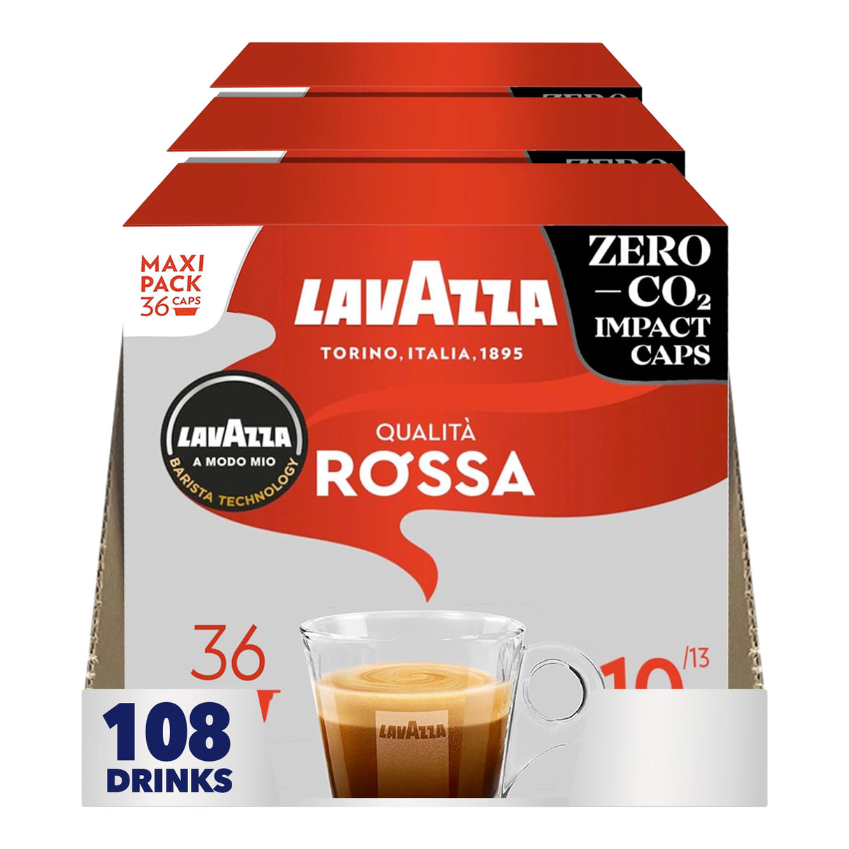 Lavazza Qualita Rossa coffee pods 3x36