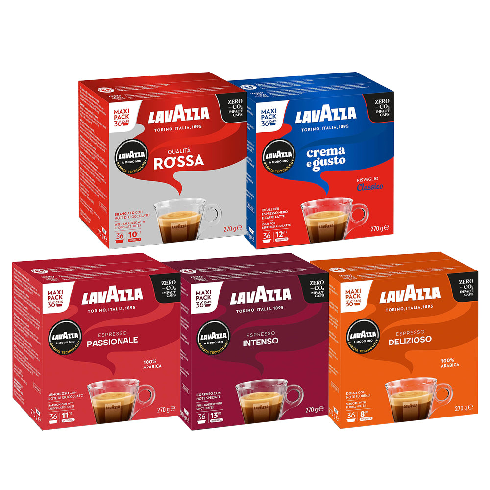 Lavazza A Modo Mio Variety Pack Maxi Packs Coffee Pods 5x36