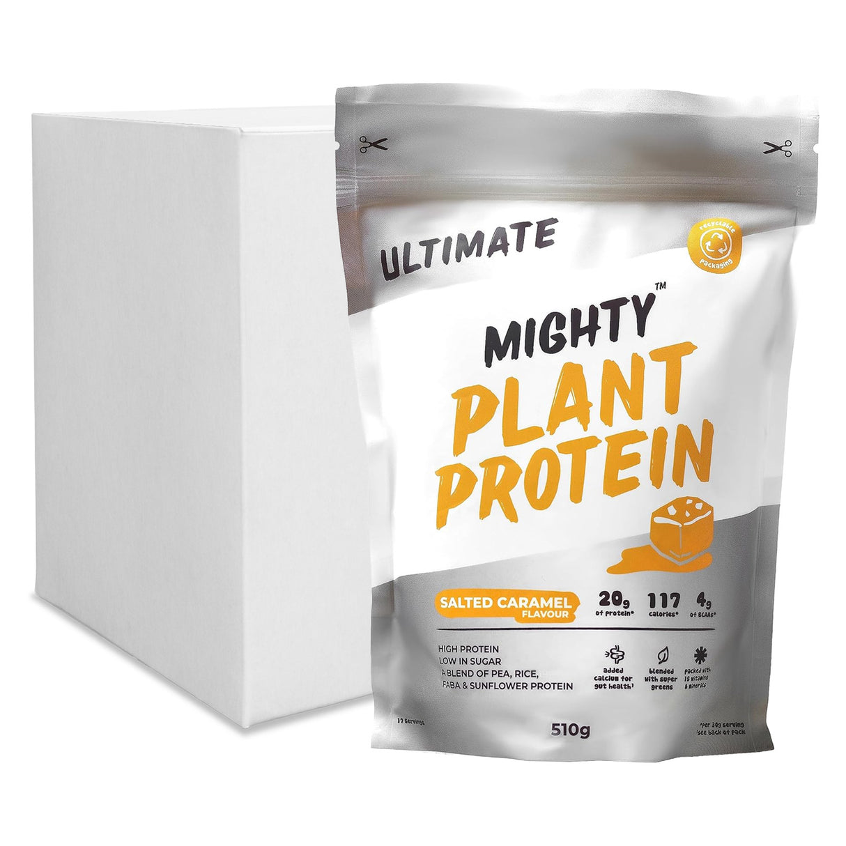 Mighty Plant Protein Powder Salted Caramel 6x510g
