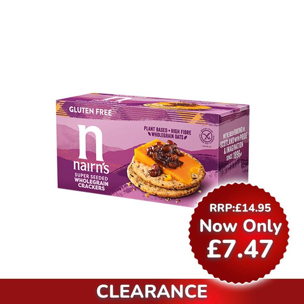 Nairn's Gluten Free Super Seeded Wholegrain Crackers Case of 8x137g BBE: 14/11/2023