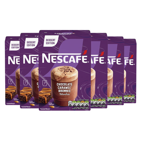 Nescafe Chocolate Caramel Brownie Mocha Instant Coffee Sachets 6x7