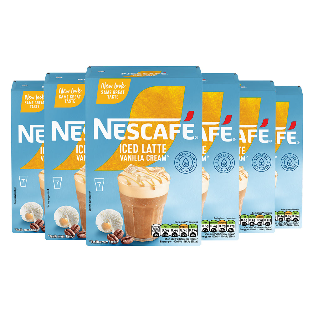 Nescafe Iced Latte Vanilla Cream Instant Coffee Sachets 6x7