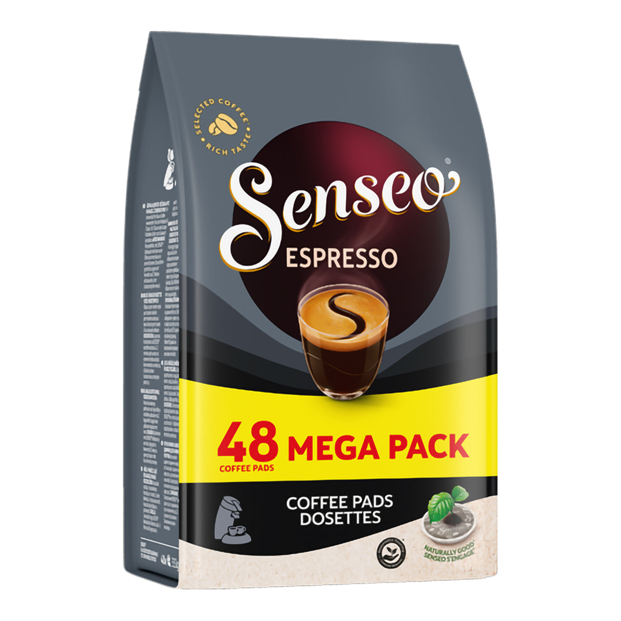 Senseo Espresso coffee pads packaging with '48 Mega Pack'