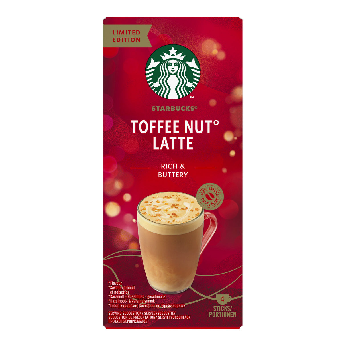 Starbucks Toffee Nut Latte Premium Instant Coffee Sachets packet front