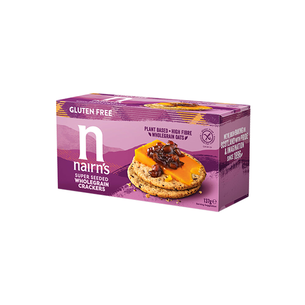 Nairn's Gluten Free Super Seeded Wholegrain Crackers Case of 8x137g BBE: 14/11/2023