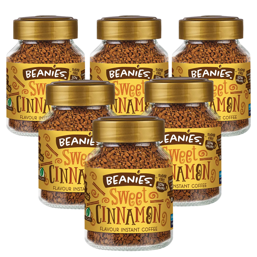 Beanies Sweet Cinnamon Instant Coffee Jars 6 x 50g