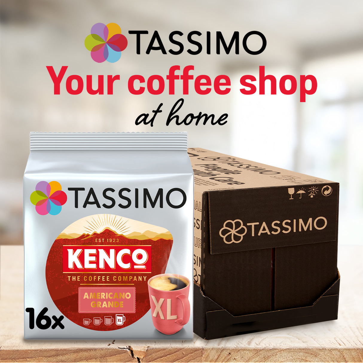 Tassimo Kenco Grande case in kitchen