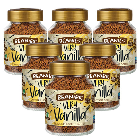 Beanies Very Vanilla Instant Coffee Jars 6 x 50g