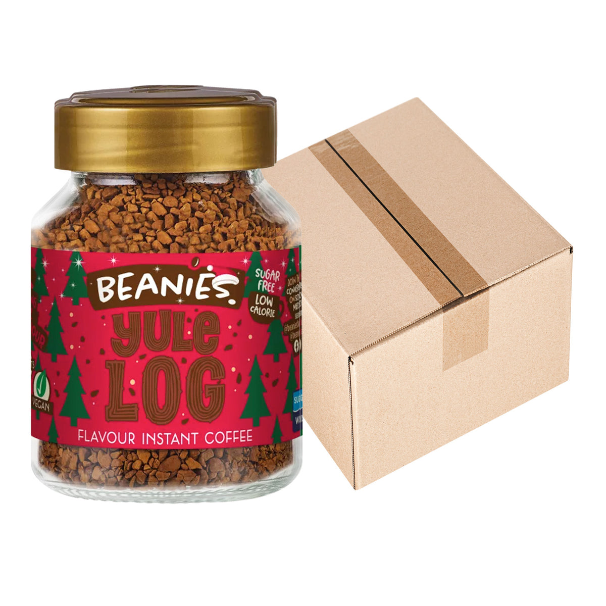 Beanies Yule Log Flavoured Instant Coffee Jars 6x50g