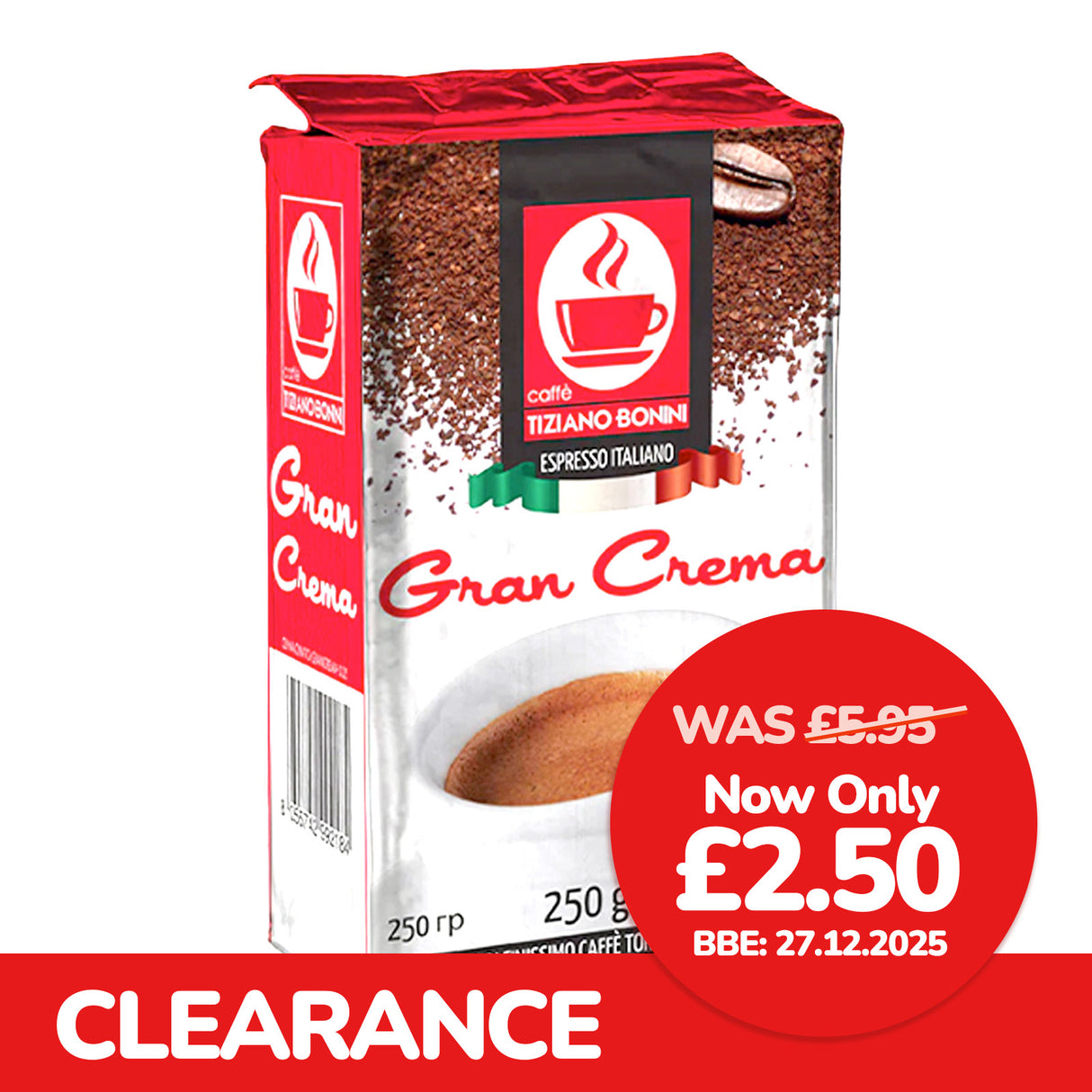 Tiziano Bonini Gran Crema Ground Clearance Stock 1x250g