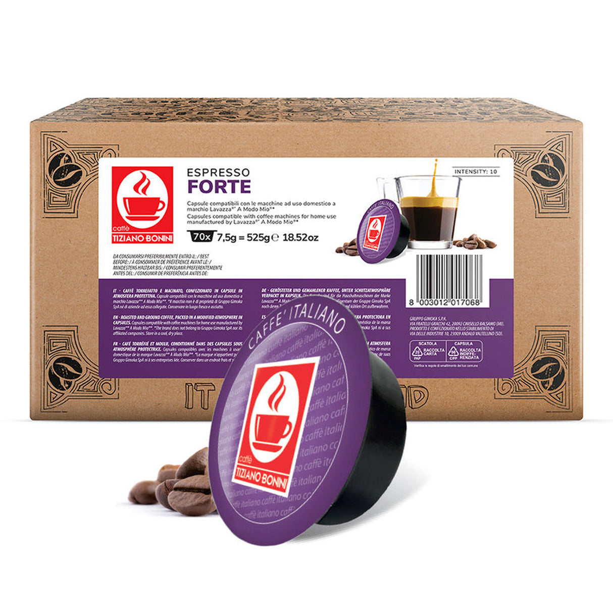 Bonini Espresso Forte 1x70 Lavazza A Modo Mio Compatible Coffee Pods
