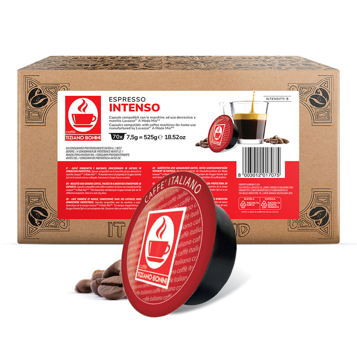 Bonini Espresso Intense 1x70 Lavazza A Modo Mio Compatible Coffee Pods