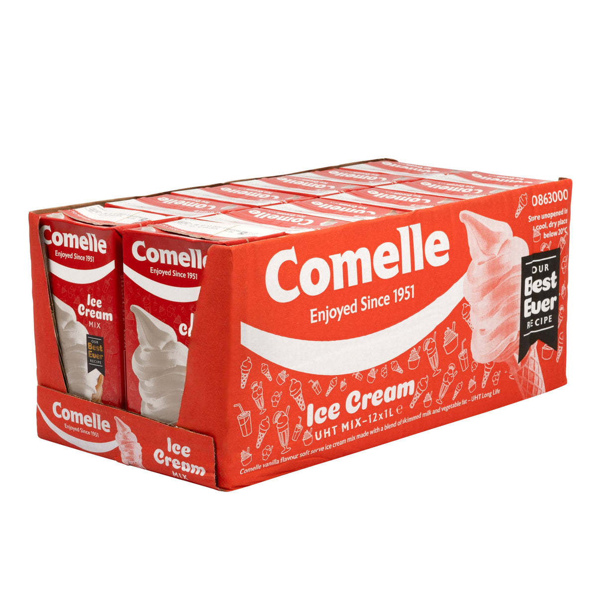 Comelle Vanilla Ice Cream Mix 12x1 Litre