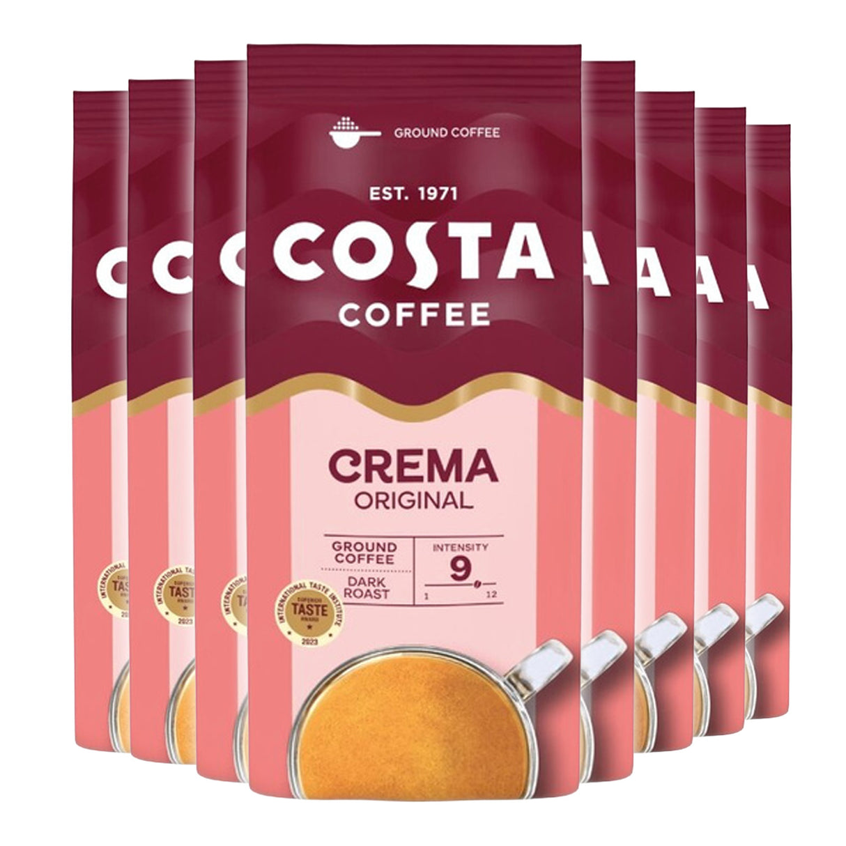 Costa Caffe Crema Ground Coffee 8x200g