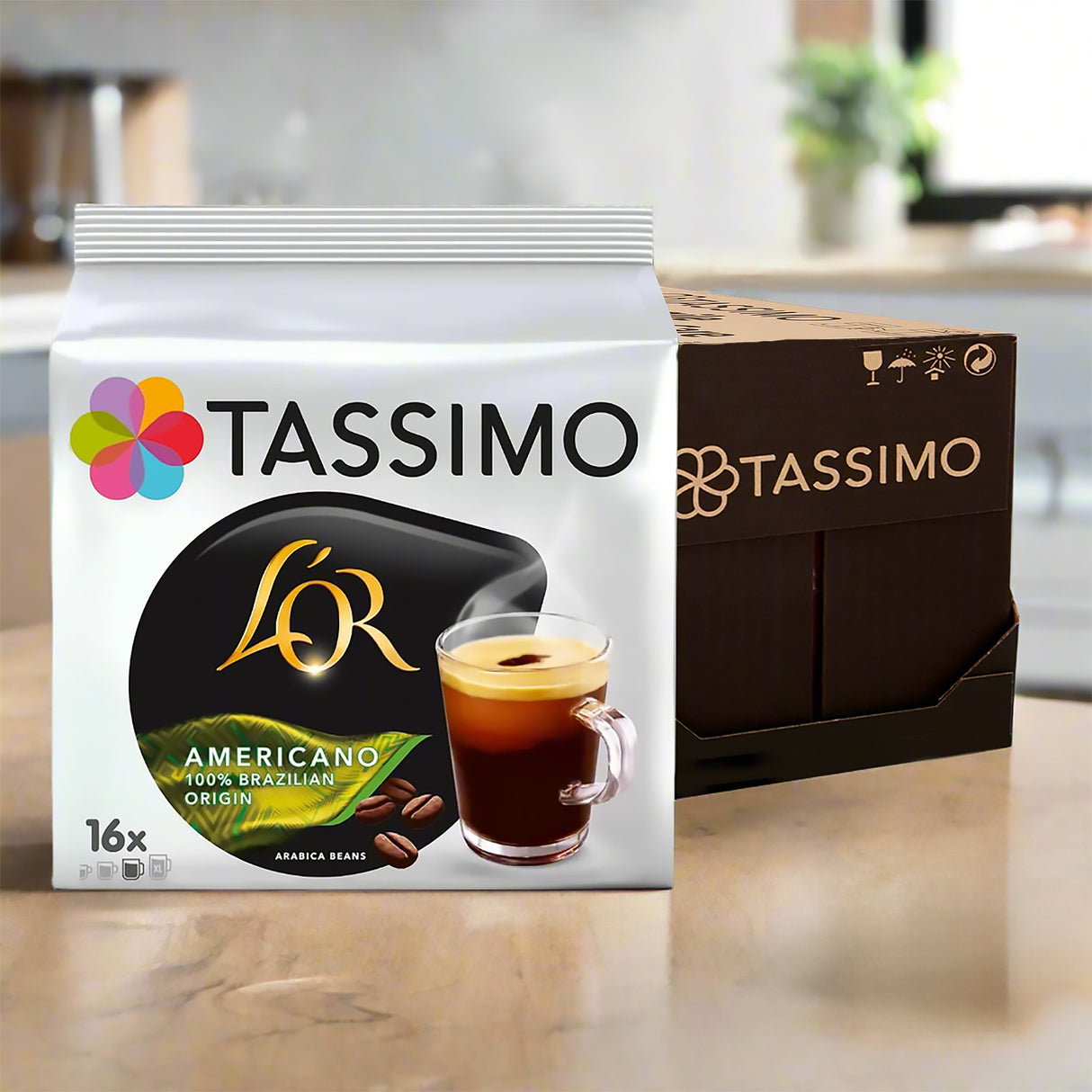 Tassimo L'OR Brazilian Case in kitchen