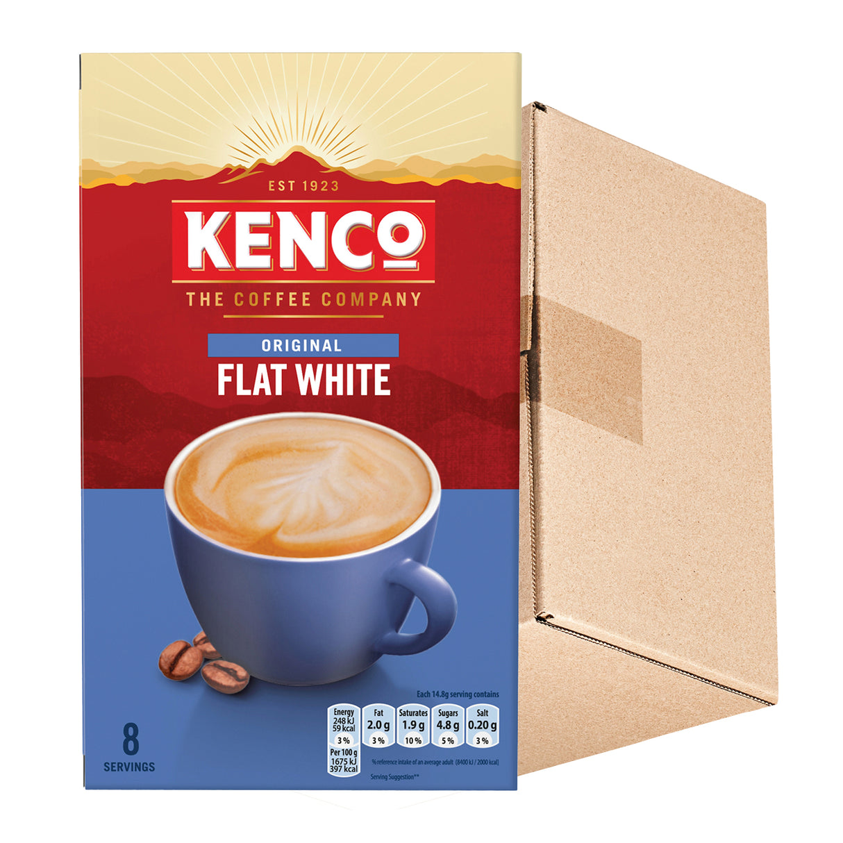 Kenco Flat White Instant Coffee Sachets Case