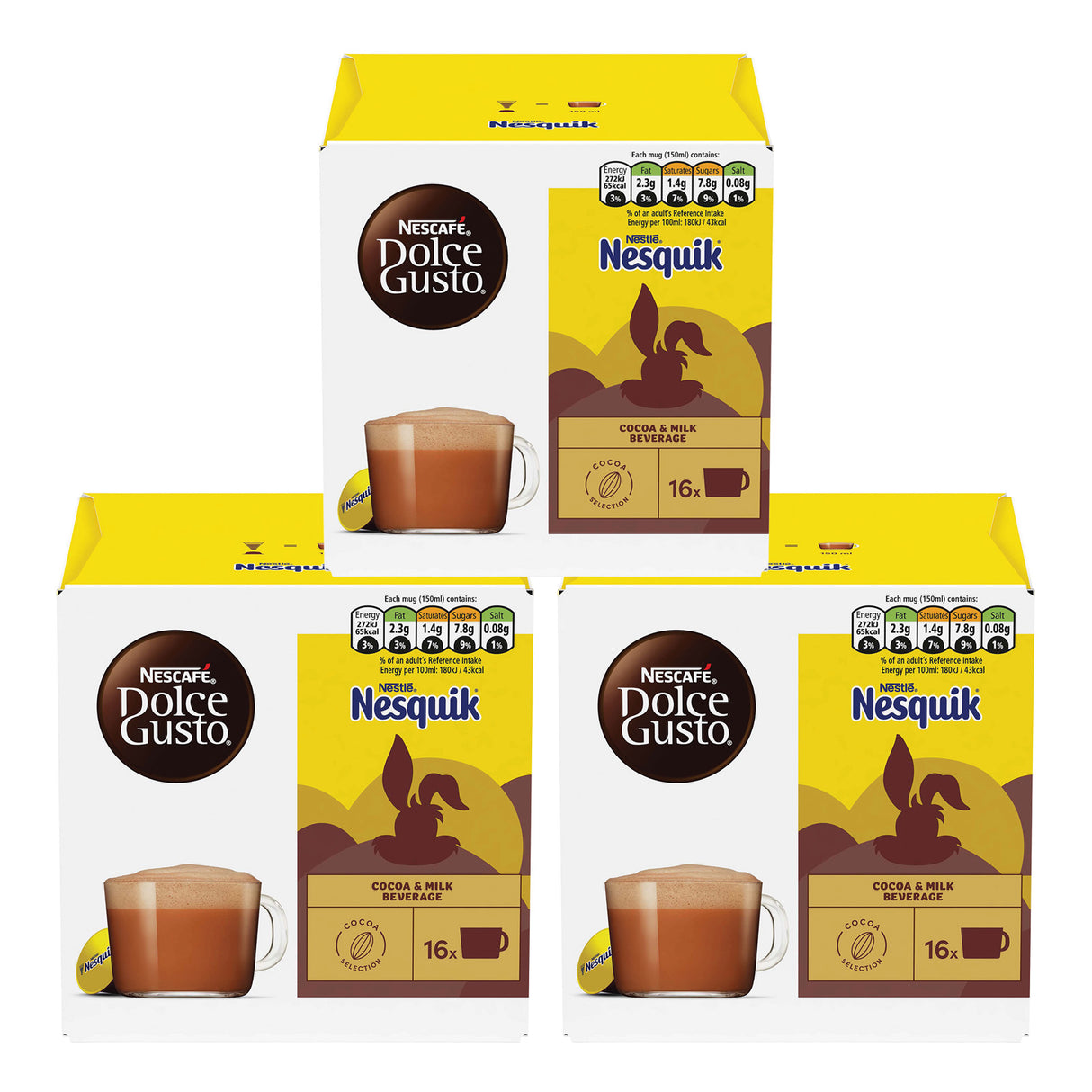 Nescafe Dolce Gusto Nesquik Hot Chocolate Pods 16x3 packs