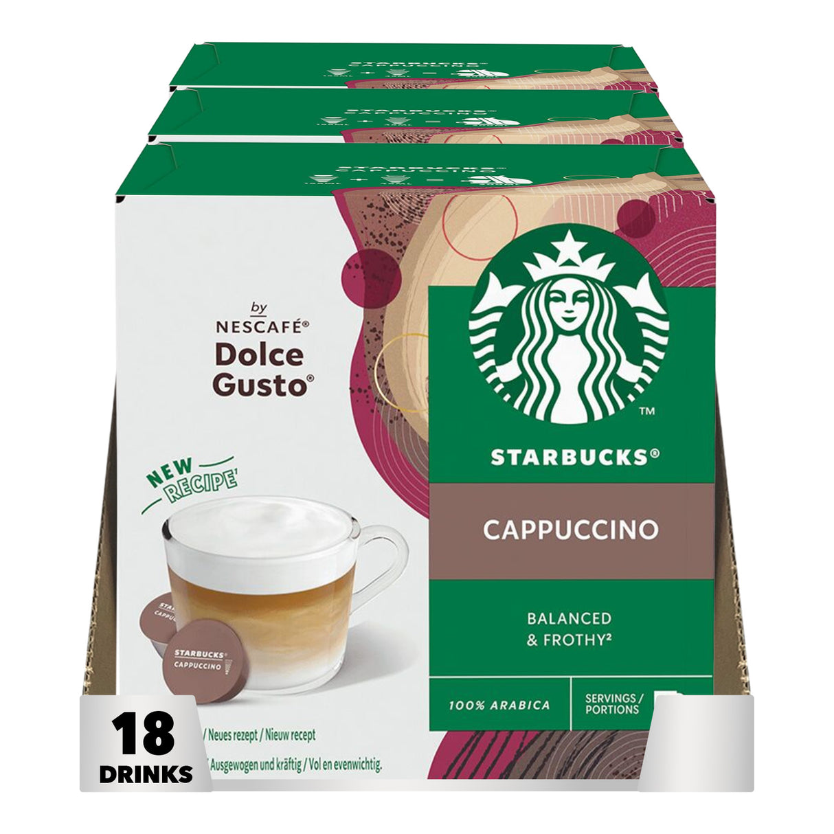 Nescafe Dolce Gusto Starbucks Cappuccino coffee pods case