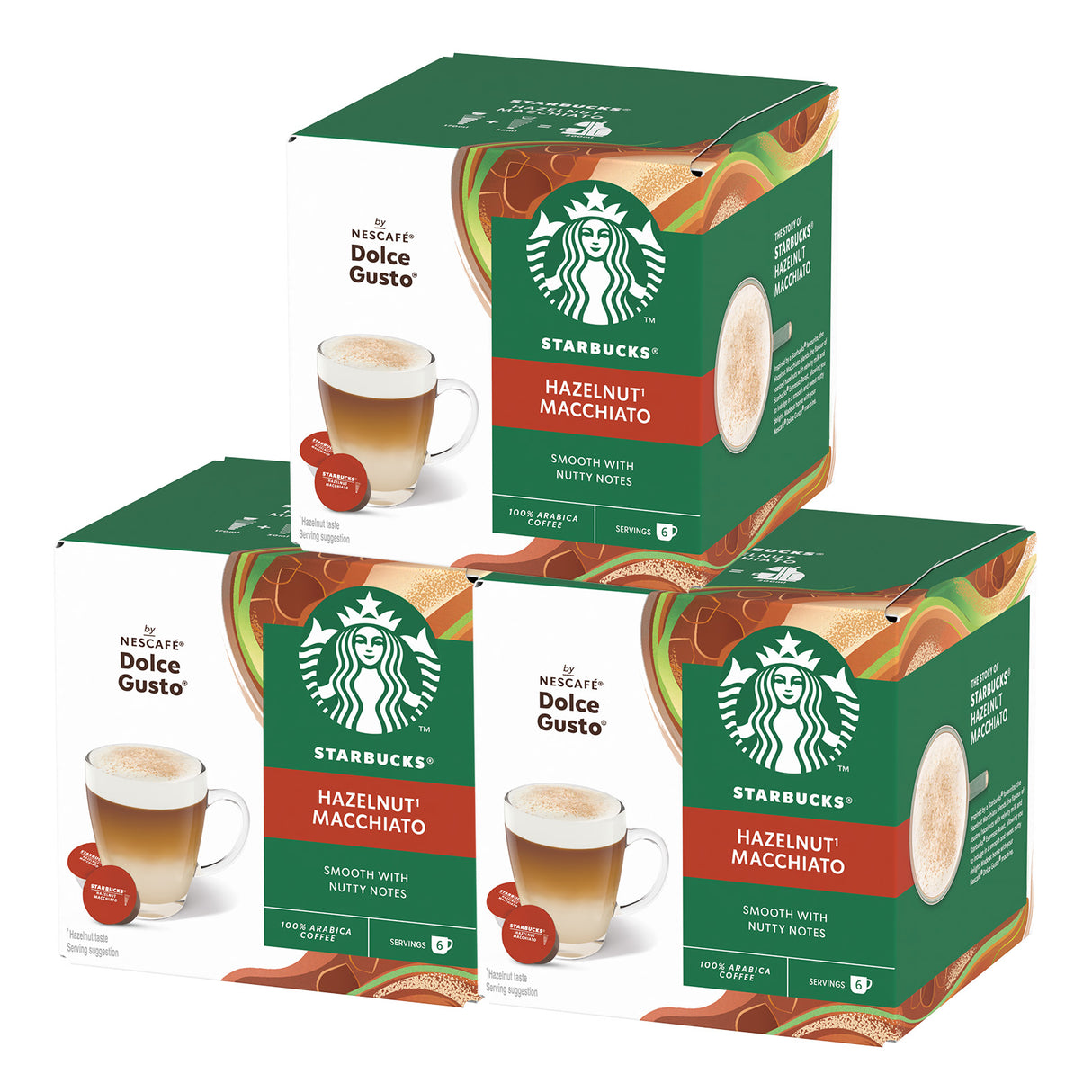 Starbucks Dolce Gusto Hazelnut Latte Macchiato Coffee Pods - Case