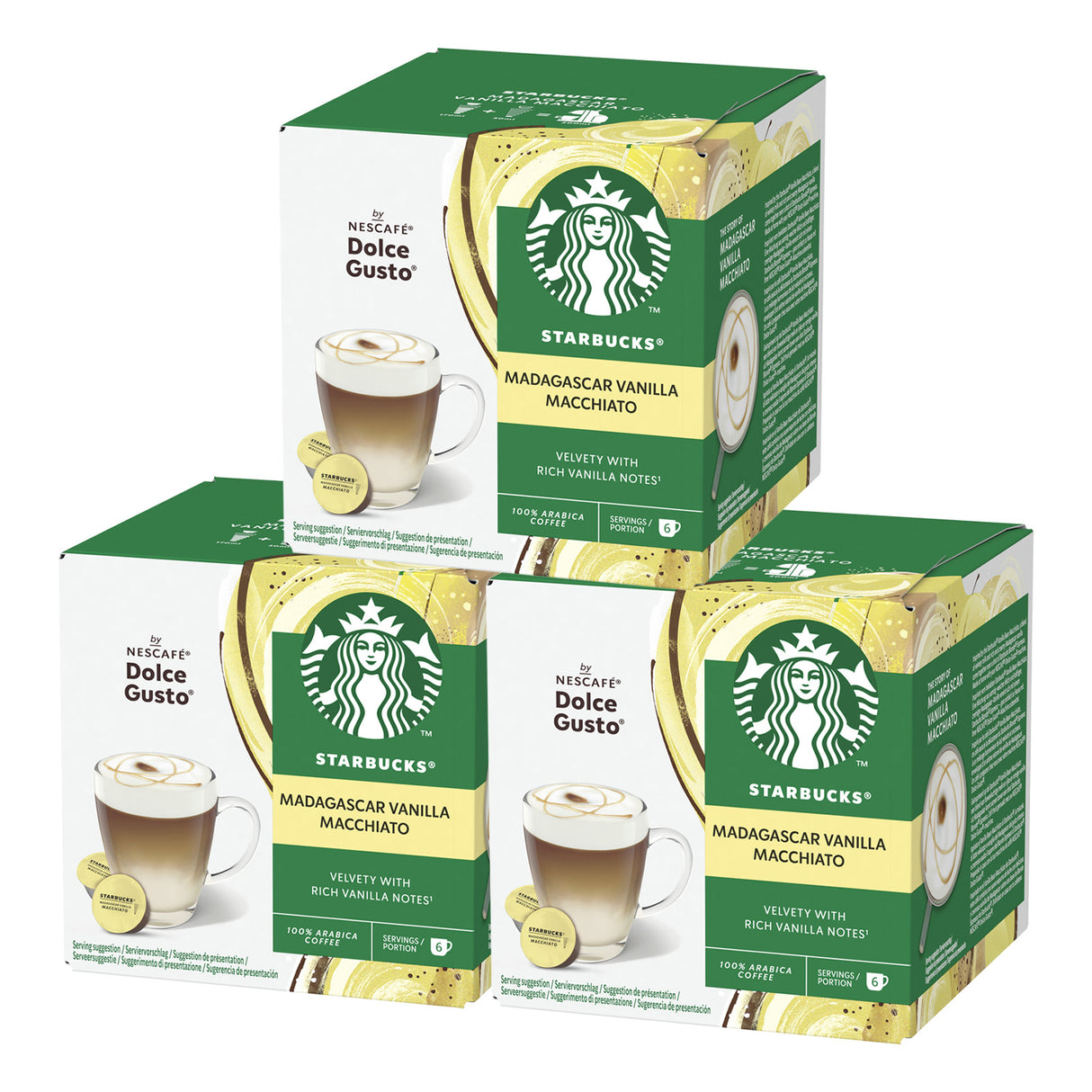 Starbucks Madagascar Vanilla Macchiato coffee pods 3x6