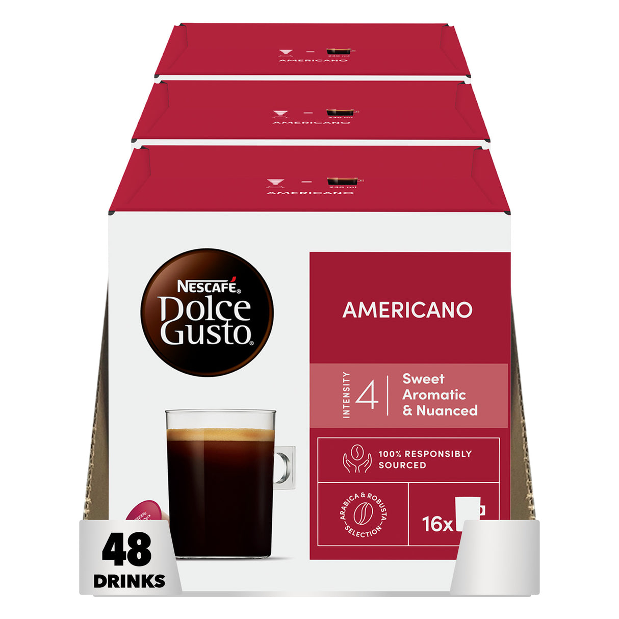 Nescafe Dolce Gusto Americano coffee capsule packaging