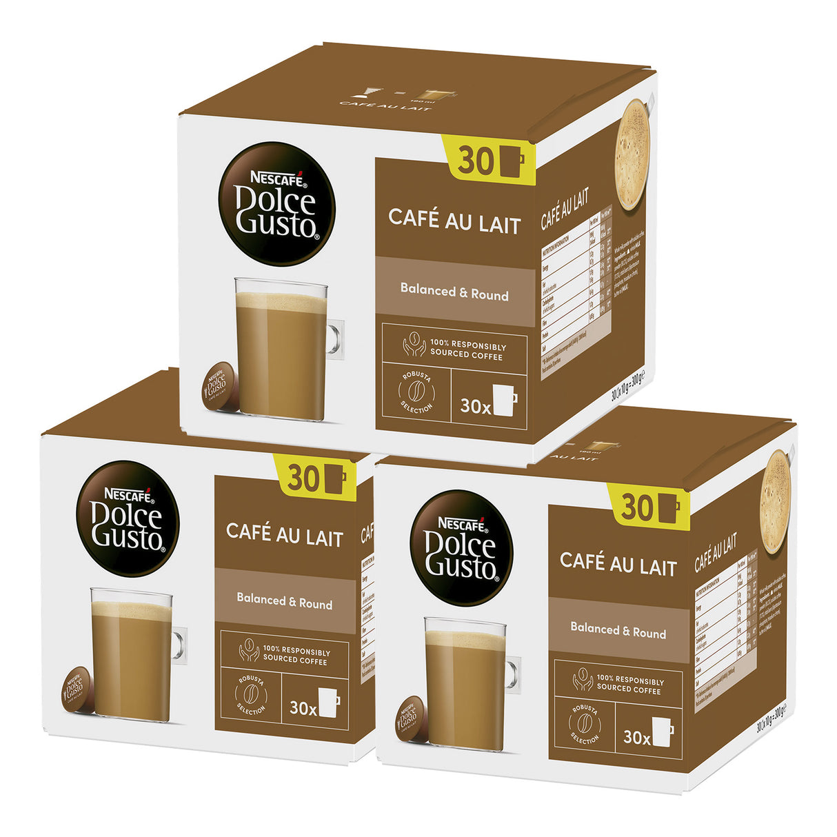 Nescafé Dolce Gusto Café Au Lait 3x30 Magnum Pack Case