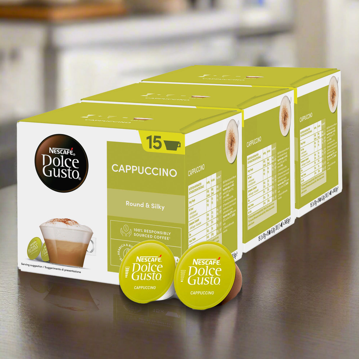 Dolce Gusto Cappuccino Magnum Pack Case in kitchen
