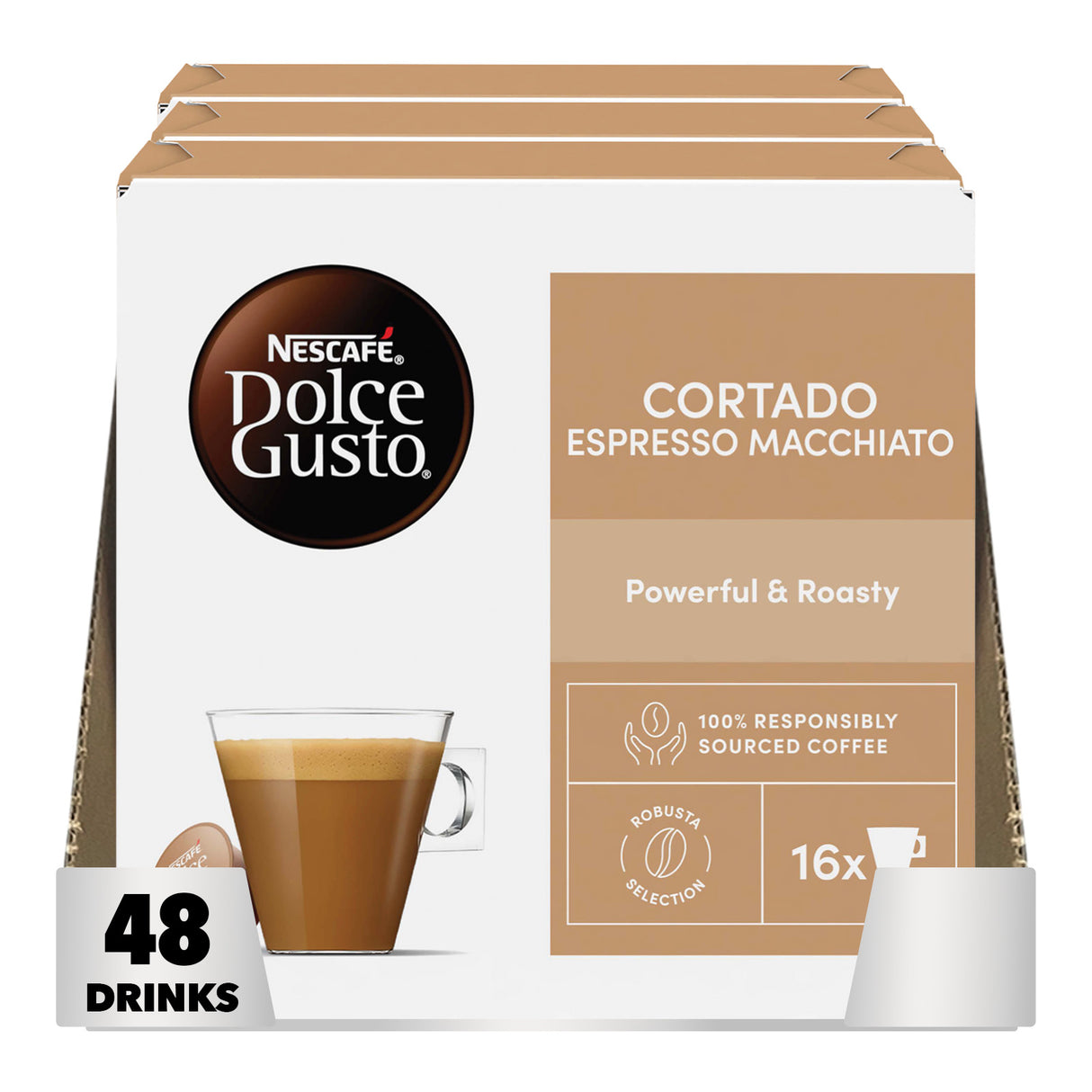 Nescafe Dolce Gusto Espresso Cortado Macchiato Coffee Pods - Case