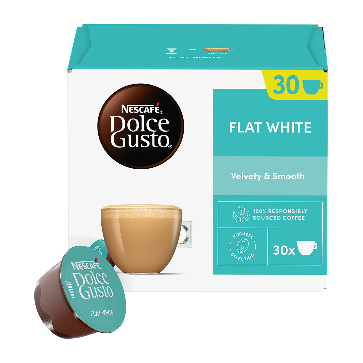 Nescafe Dolce Gusto Flat White Magnum pack with coffee pod