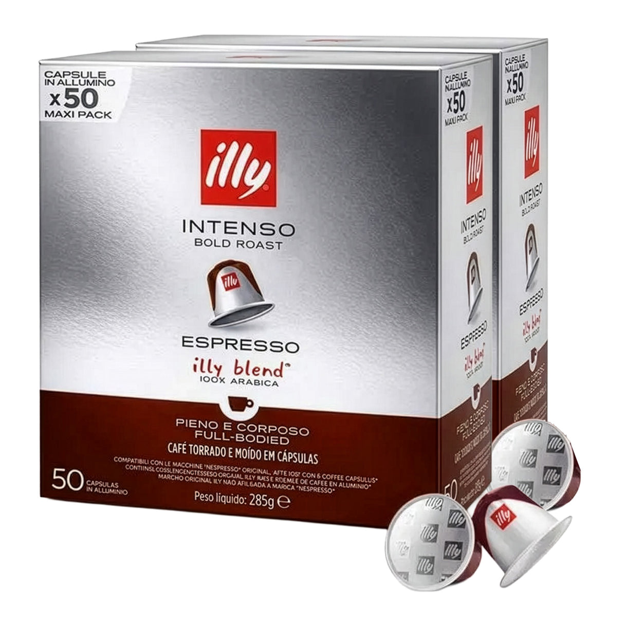 Illy Espresso Intenso Coffee Capsules 2x50 Nespresso Compatible