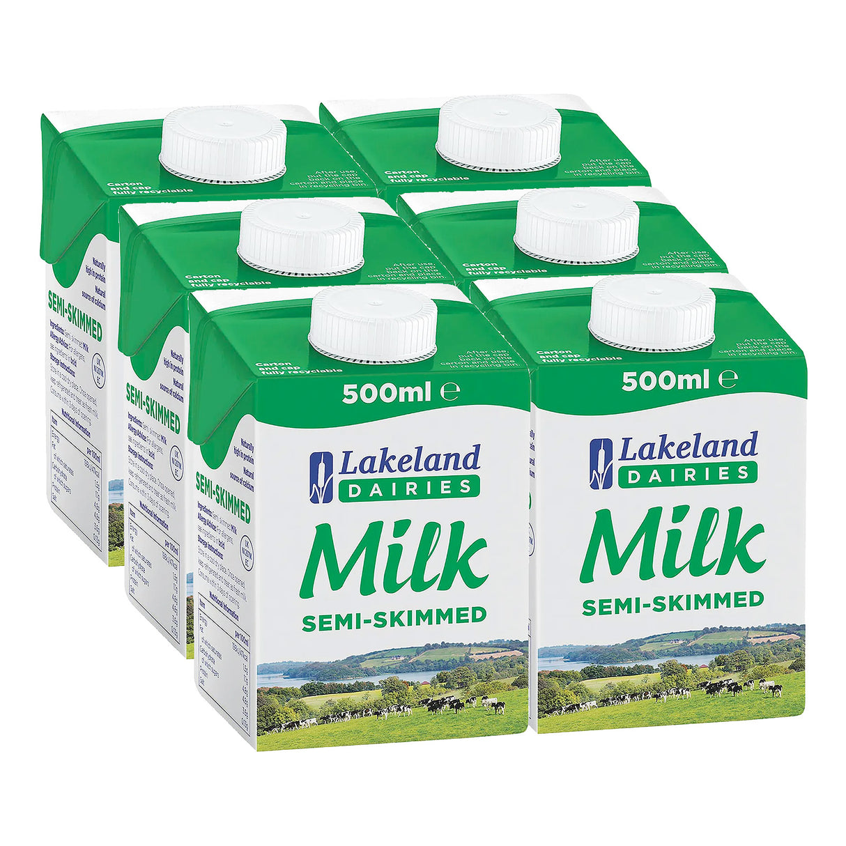 Lakeland Semi Skimmed Milk 6x0.5L Case