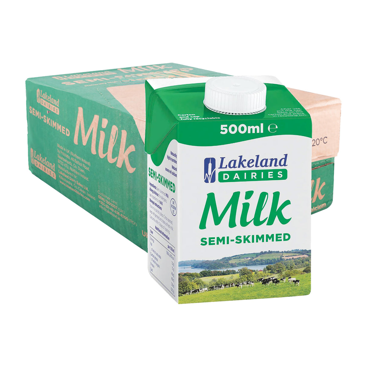 Lakeland Semi Skimmed Milk 12x0.5L Case