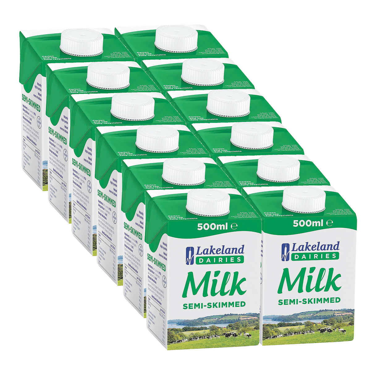 Lakeland 12x500ml Semi-Skimmed