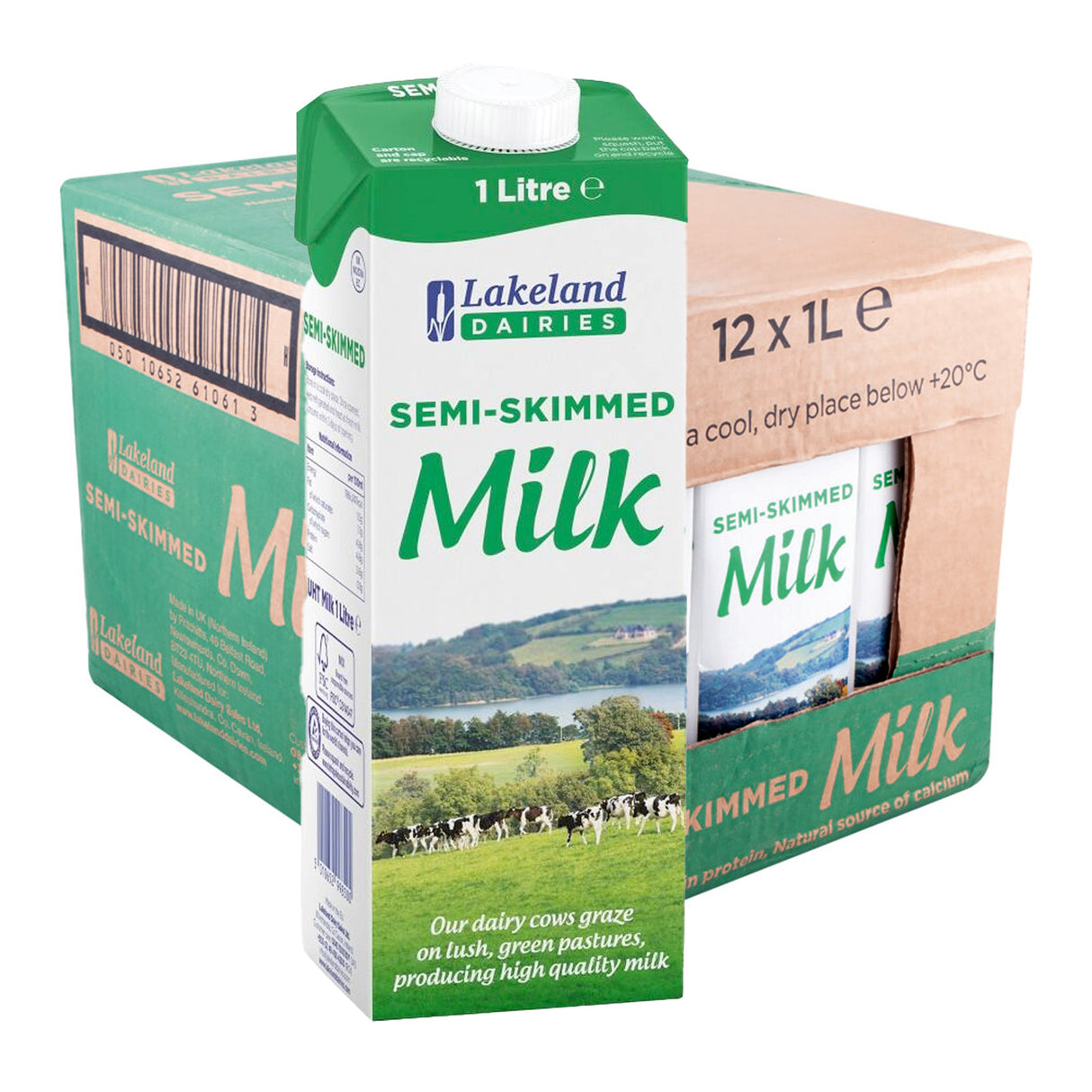 Lakeland Semi Skimmed Milk 12x1L Case