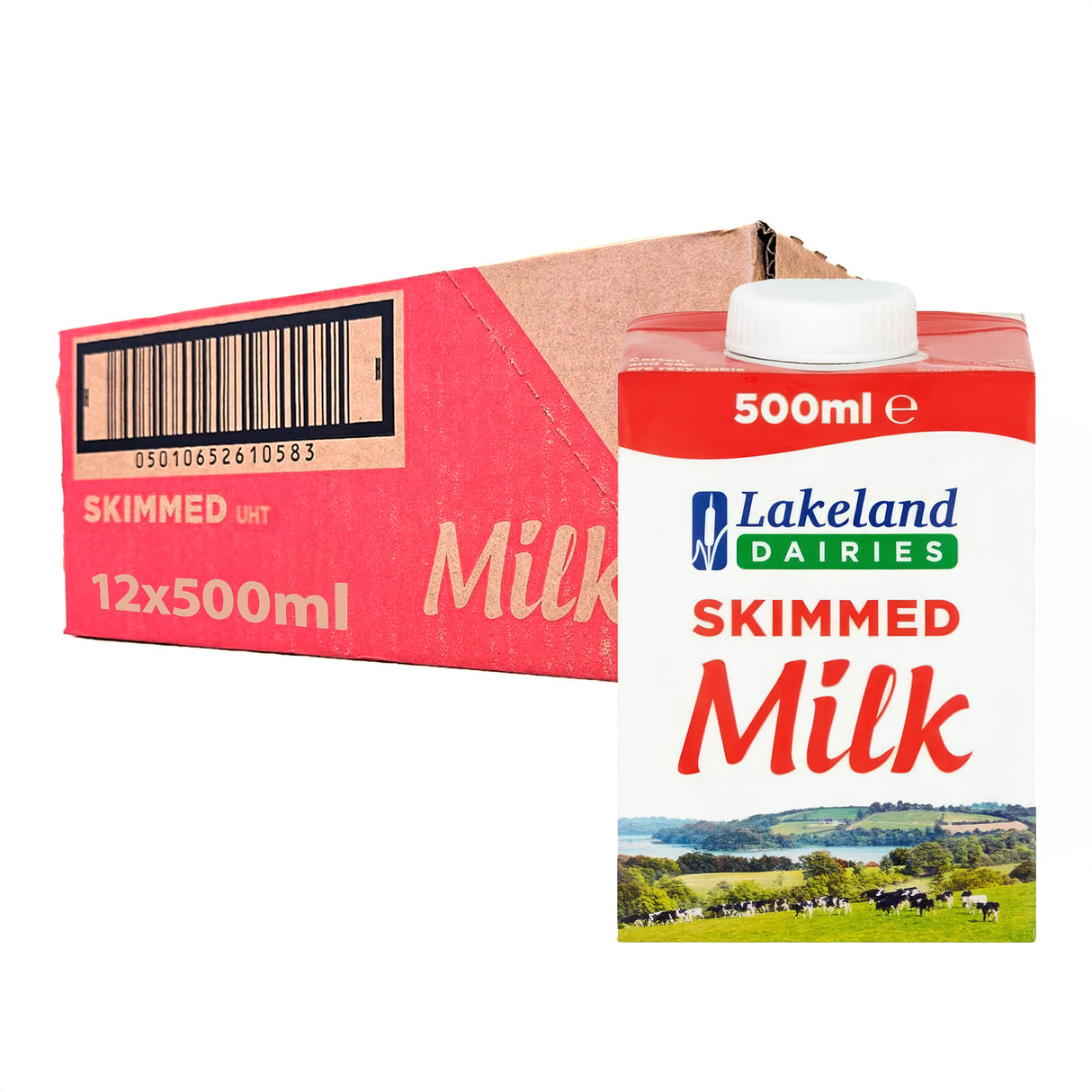Lakeland Dairies Long Life Skimmed Milk 12x500ml Cartons