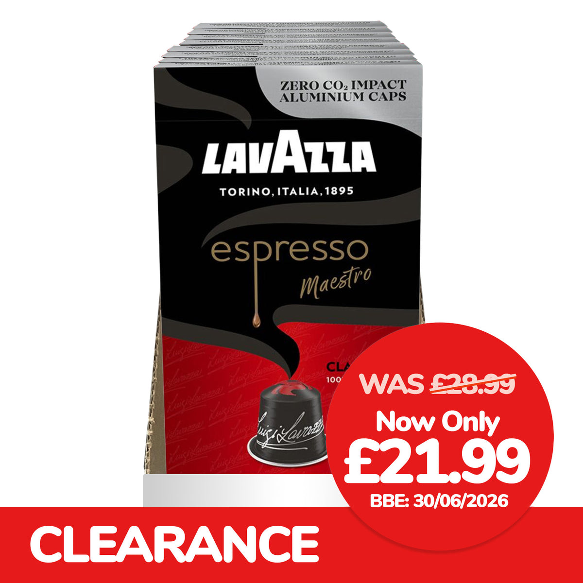 Lavazza Maestro Nespresso Compatible Coffee Capsules 10x10 BBE: 30/06/2026