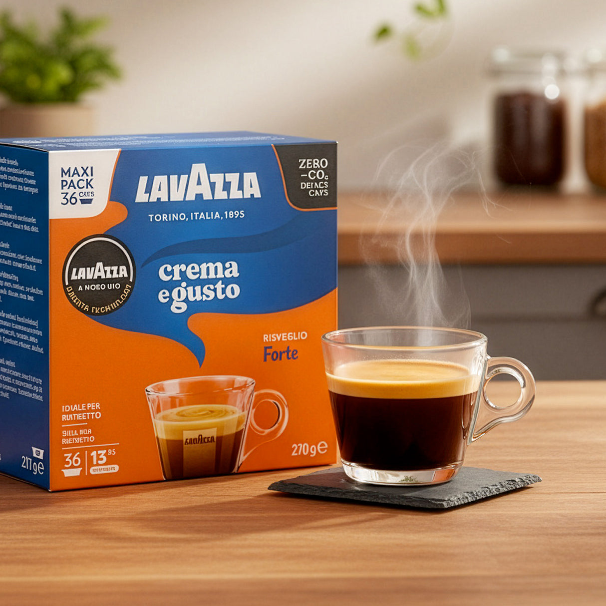 Lavazza Crema E Gusto Forte coffee packet in kitchen