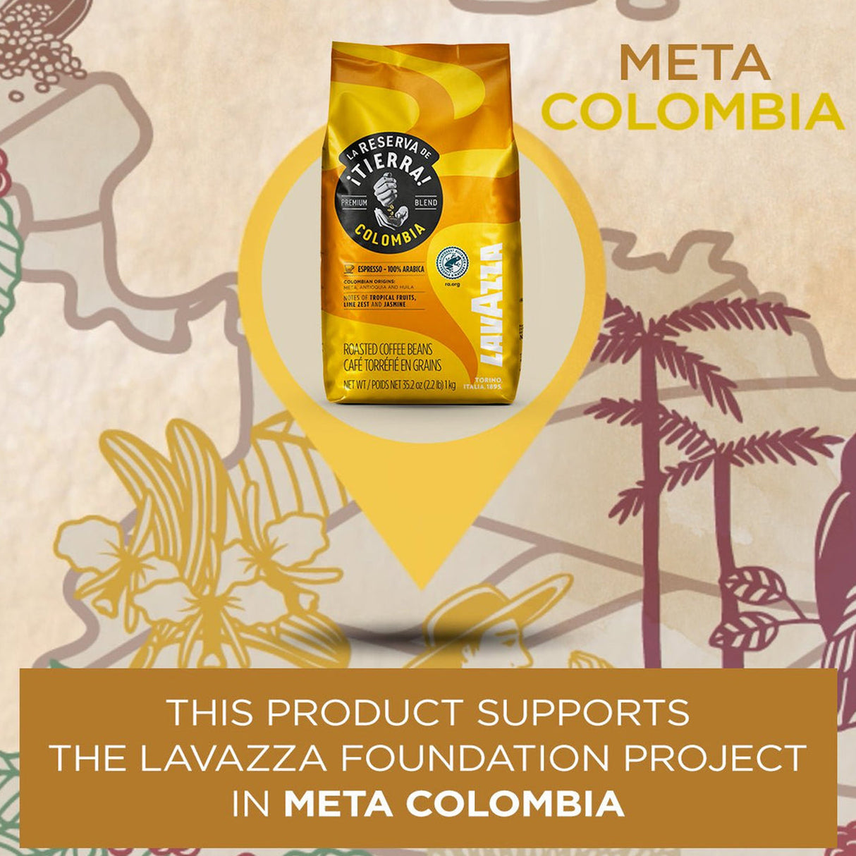 Lavazza Tierra Colombia Coffee Beans 6x1kg