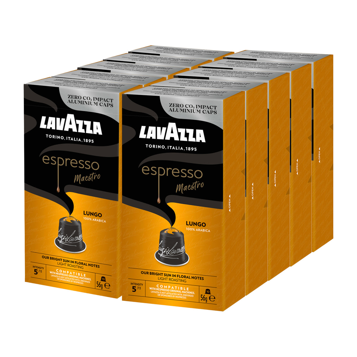Lavazza Maestro Espresso Lungo Nespresso Compatible Coffee Capsules 10x10