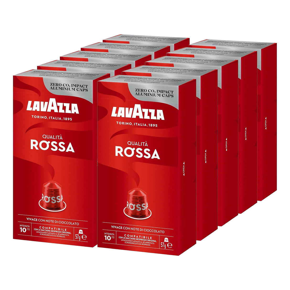 Lavazza Qualità Rossa Nespresso Compatible Coffee Capsules 10x10