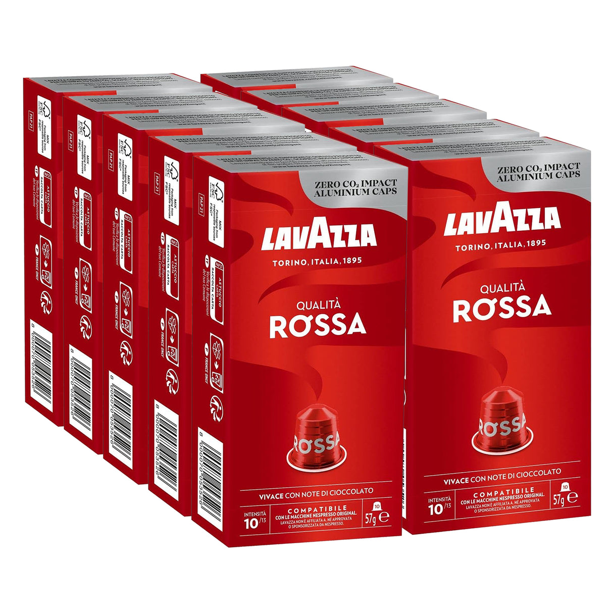 Lavazza Qualità Rossa Nespresso Compatible Coffee Capsules 10x10